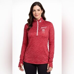 Nike Dri Fit Olympic’s USA team Budweiser sponsor Women’s 1/4 Zip Pullover Large